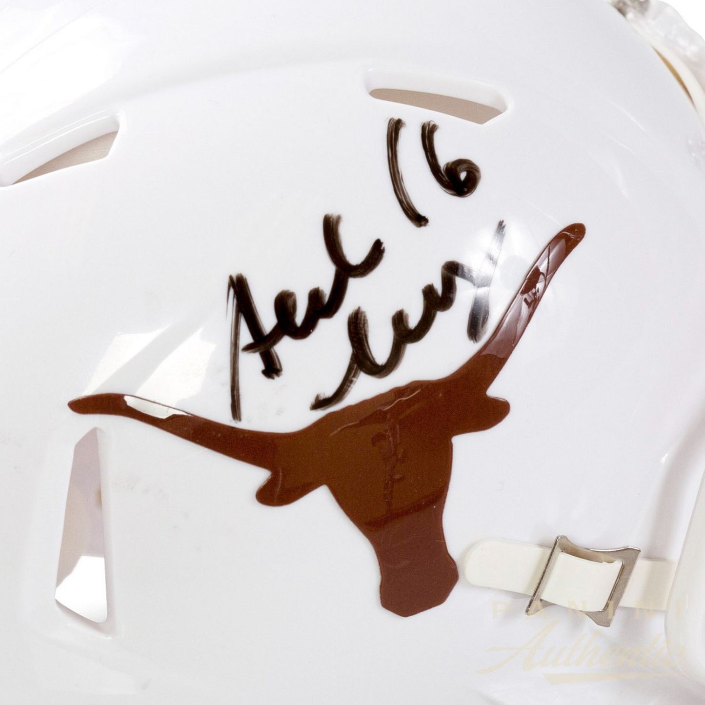 Arch Manning Autographed University of Texas White Speed Replica Mini Helmet