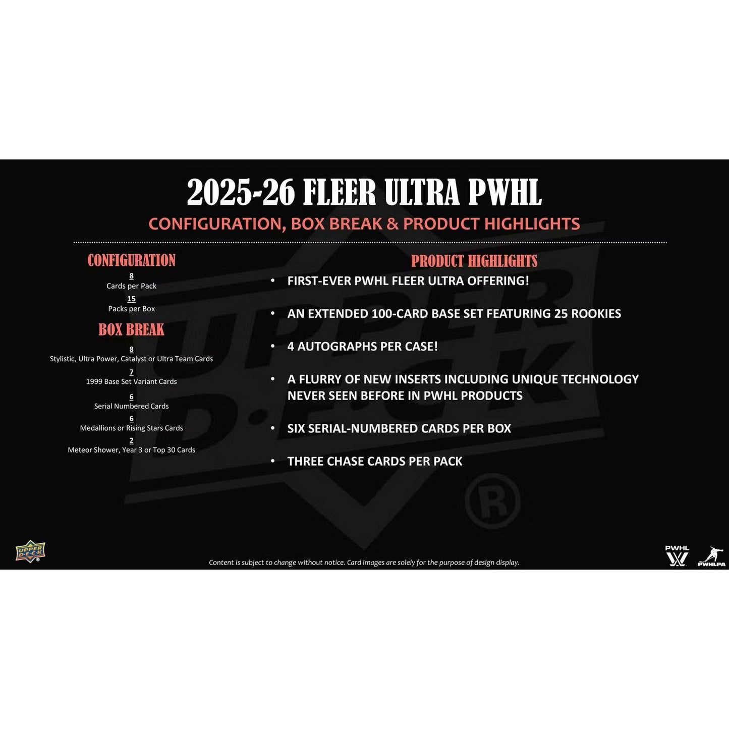 2025-26 Upper Deck Fleer Ultra PWHL Hockey Hobby Box *Contact Us To Order*