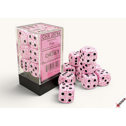 Chessex: Speckled Pink 16mm d6 Dice Block (12 Dice)