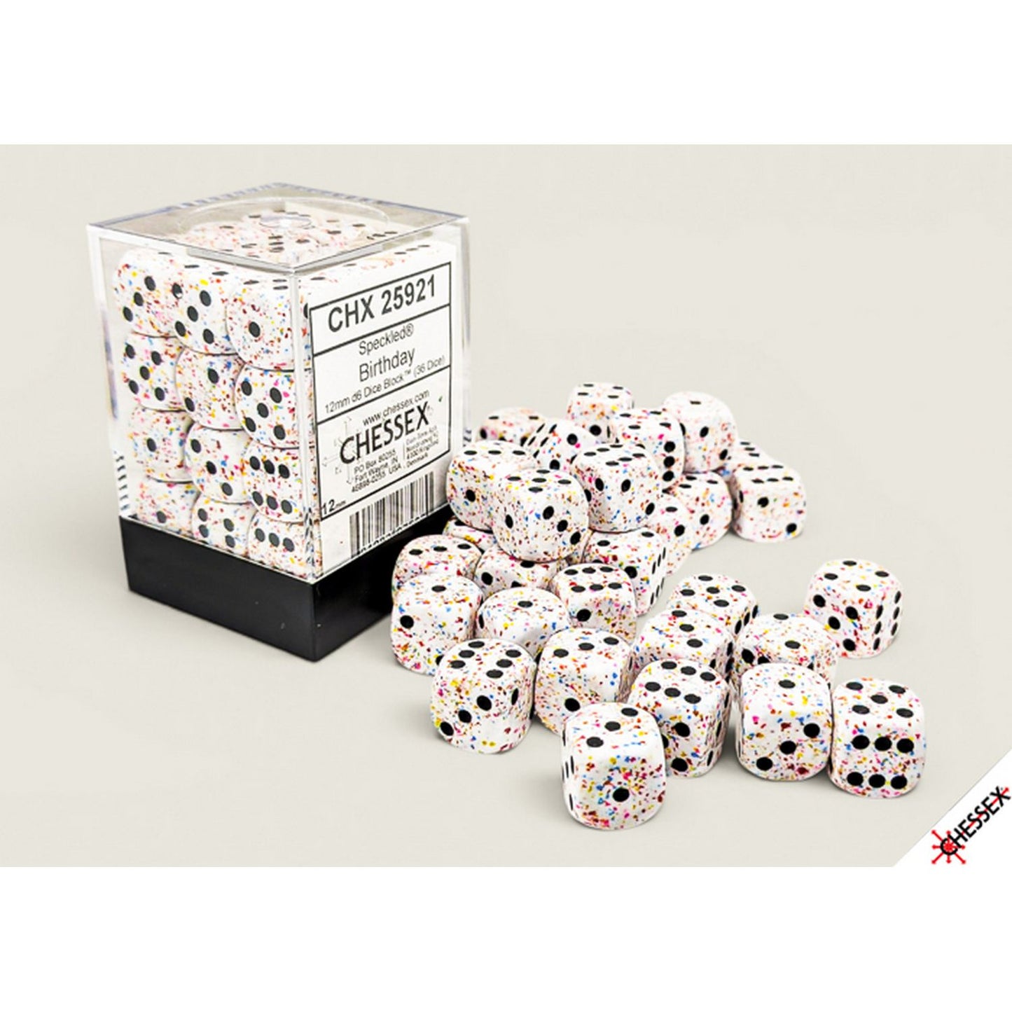 Chessex: Speckled Birthday 12mm d6 Dice Block (36 Dice)
