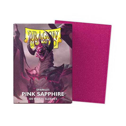 Dragon Shield: 100ct Standard Size Matte Sparkles Pink Sapphire Sleeves