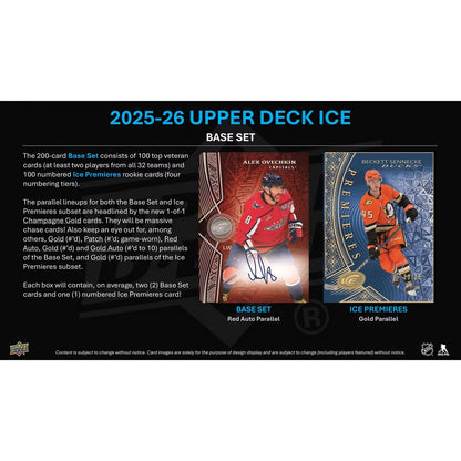 2025-26 Upper Deck Ice Hockey Hobby Box *Contact Us To Order*