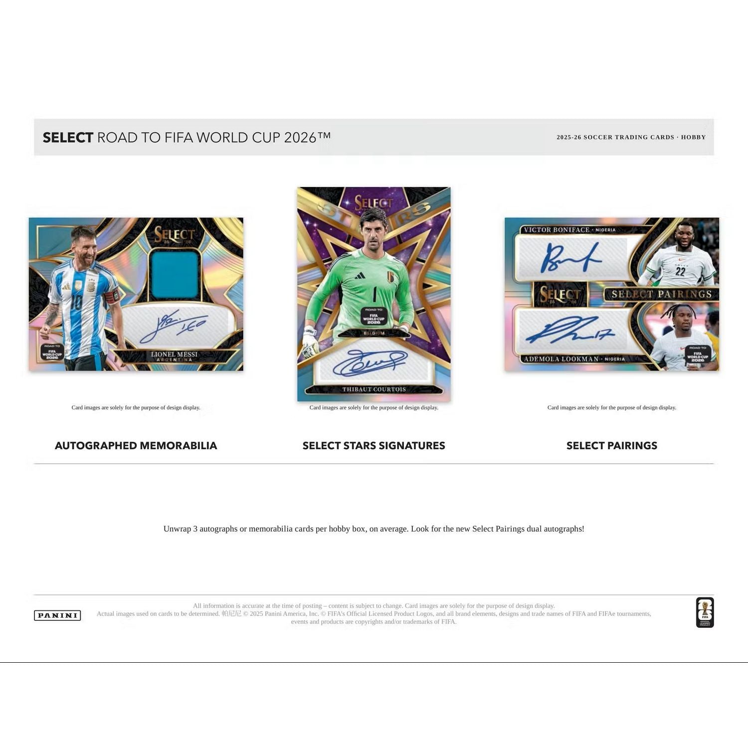 2025-26 Panini Select Road to FIFA World Cup Soccer Hobby Box、Panini、kayou