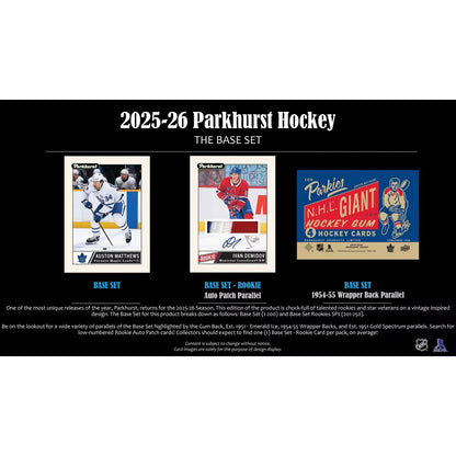 2025-26 Upper Deck Parkhurst Hockey Hobby Box *Contact Us To Order*