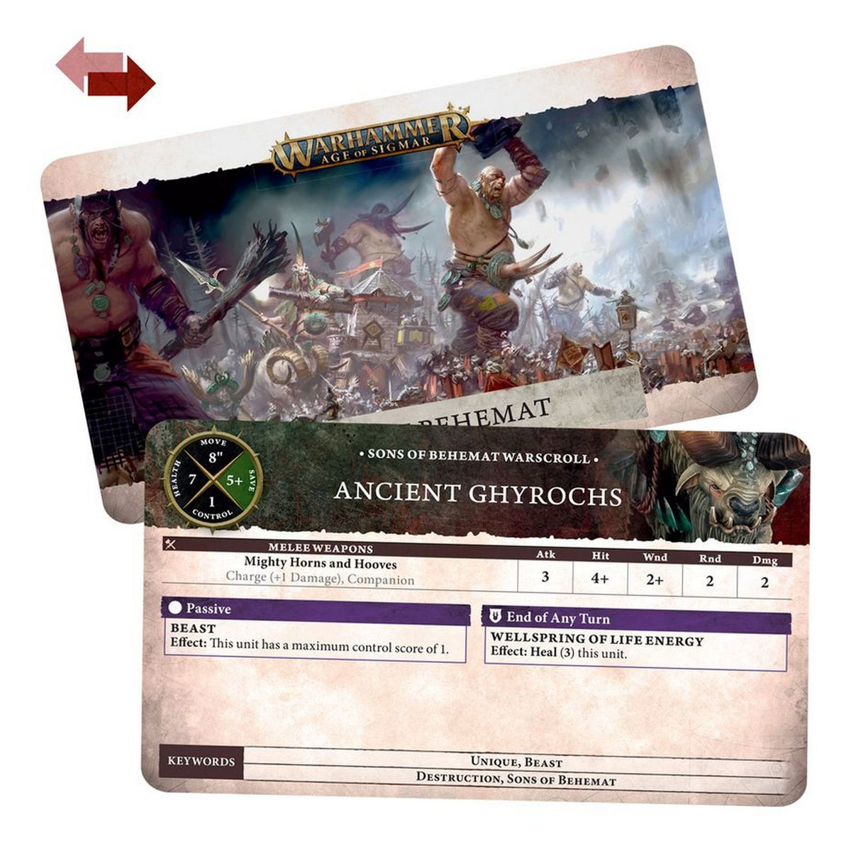 Warhammer Age of Sigmar: Warscroll Cards - Sons of Behemat