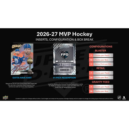 2026-27 Upper Deck MVP Hockey Retail Box