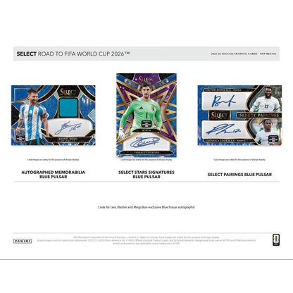 2025-26 Panini Select Road to FIFA World Cup Soccer Mega Box (Pink Ice/Orange Ice Parallels)