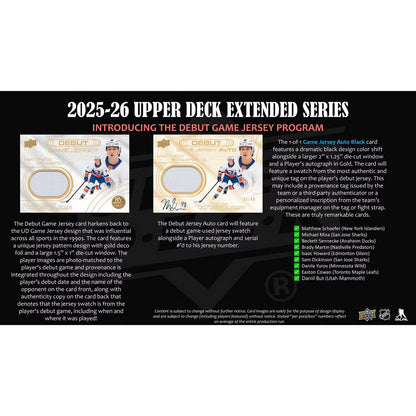 2025-26 Upper Deck Extended Series Hockey Blaster Box
