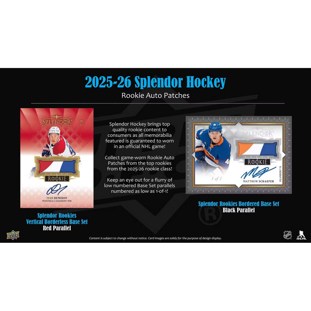 2025-26 Upper Deck Splendor Hockey Hobby Box *Contact Us To Order*