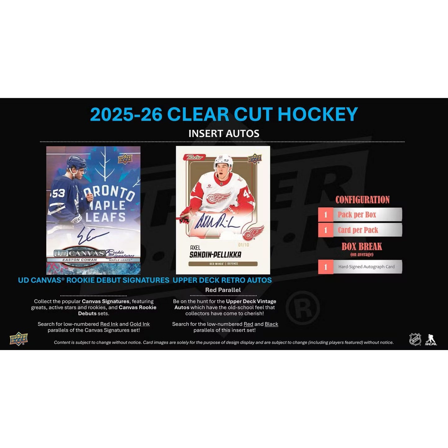 2025-26 Upper Deck Clear Cut Hockey Hobby Box *Contact Us To Order*