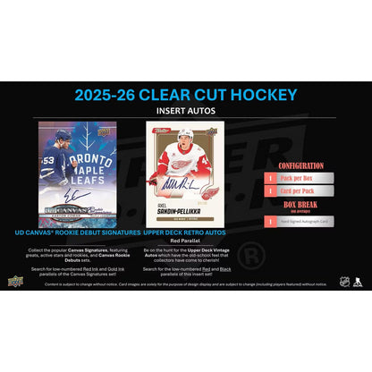 2025-26 Upper Deck Clear Cut Hockey Hobby Box *Contact Us To Order*