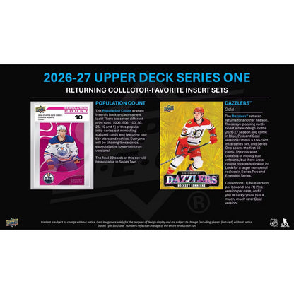 2026-27 Upper Deck Series 1 Hockey Hobby Box *Contact Us To Order*