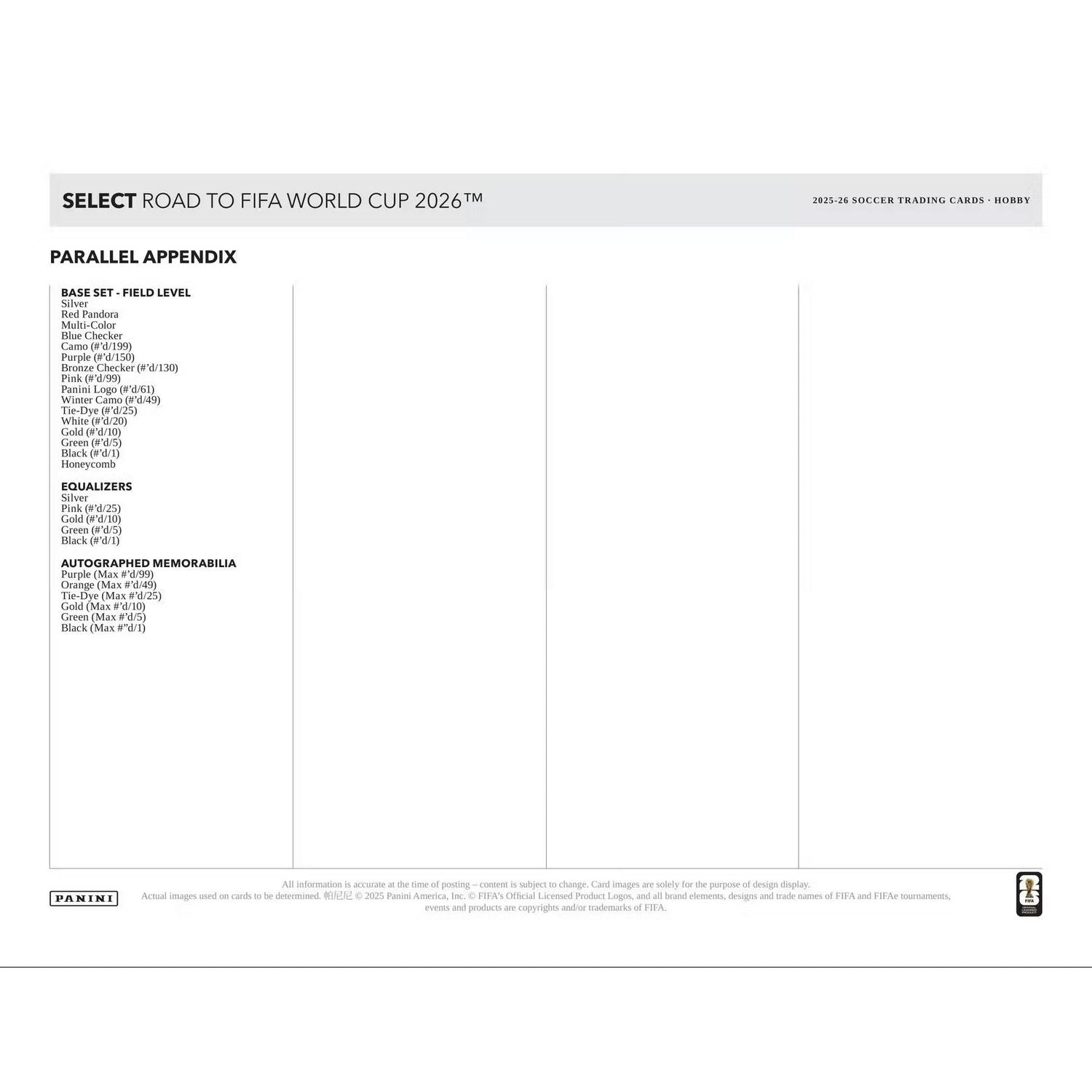 2025-26 Panini Select Road to FIFA World Cup Soccer Hobby Box、Panini、kayou