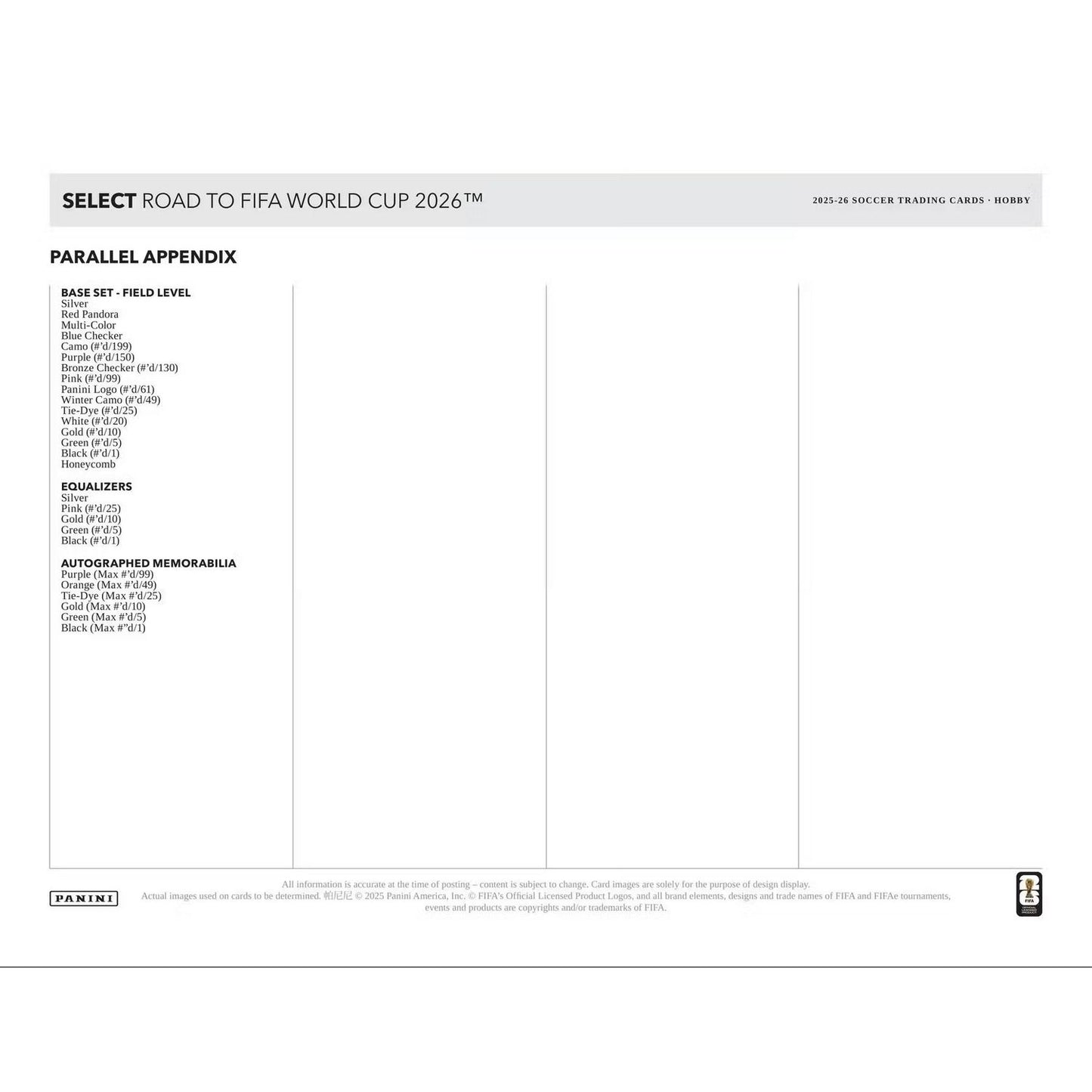 2025-26 Panini Select Road to FIFA World Cup Soccer Hobby Box