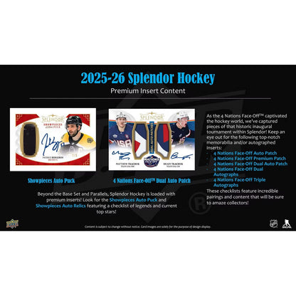 2025-26 Upper Deck Splendor Hockey Hobby Box *Contact Us To Order*