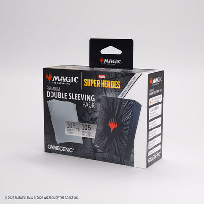 Gamegenic: Magic the Gathering | Marvel Super Heroes Premium Double Sleeving Pack 100 (Comic Burst Black)
