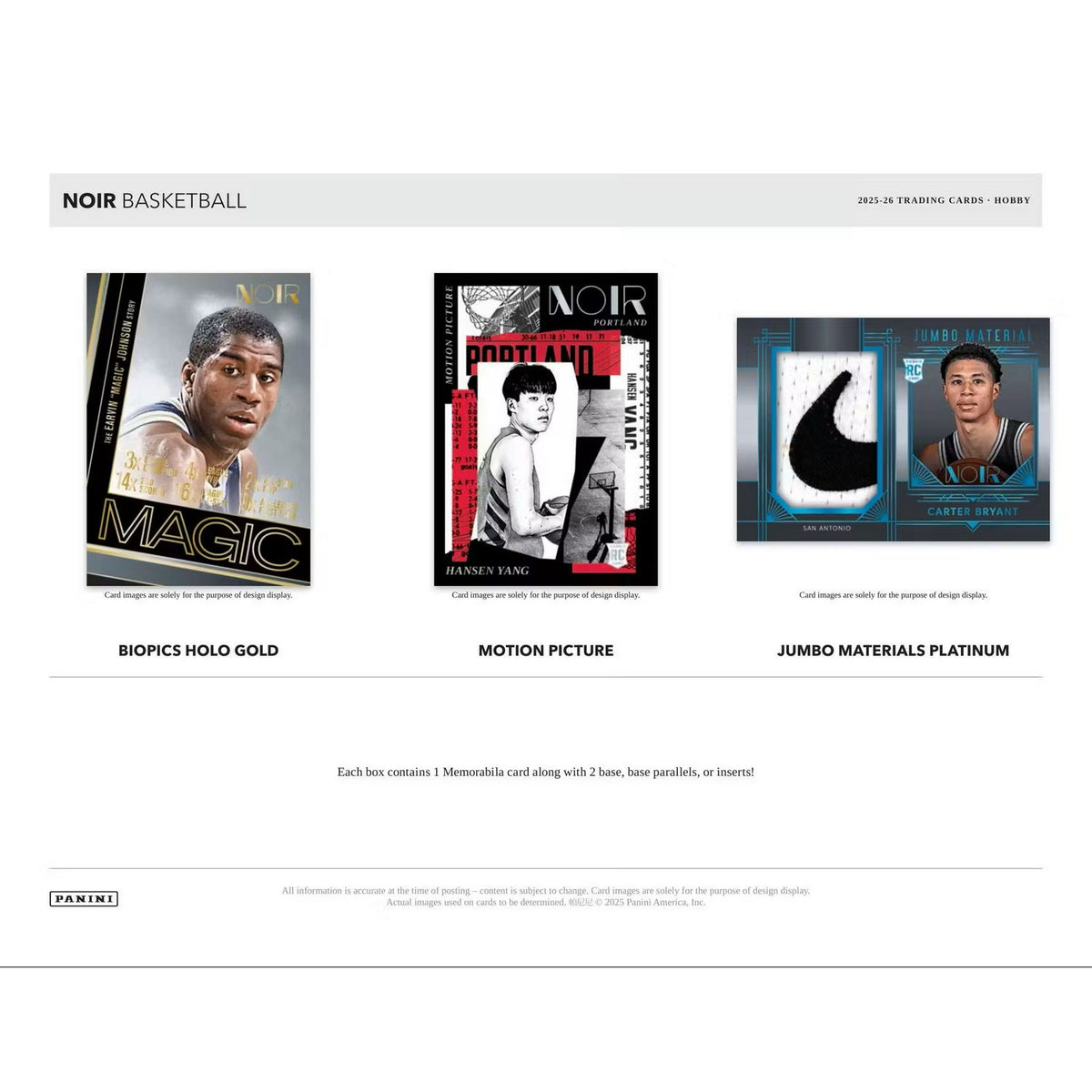 2025-26 Panini Noir Basketball Hobby Box