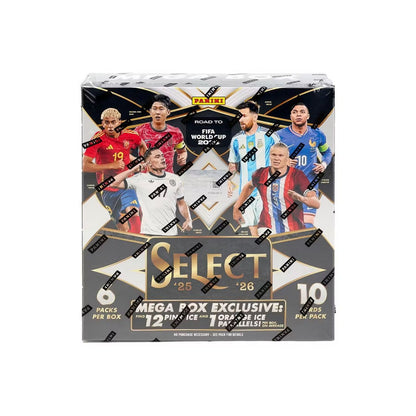 2025-26 Panini Select Road to FIFA World Cup Soccer Mega Box (Pink Ice/Orange Ice Parallels)