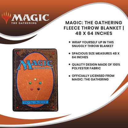 Toynk Magic: The Gathering Card Back Fleece Throw Blanket | 45 x 64 Inches