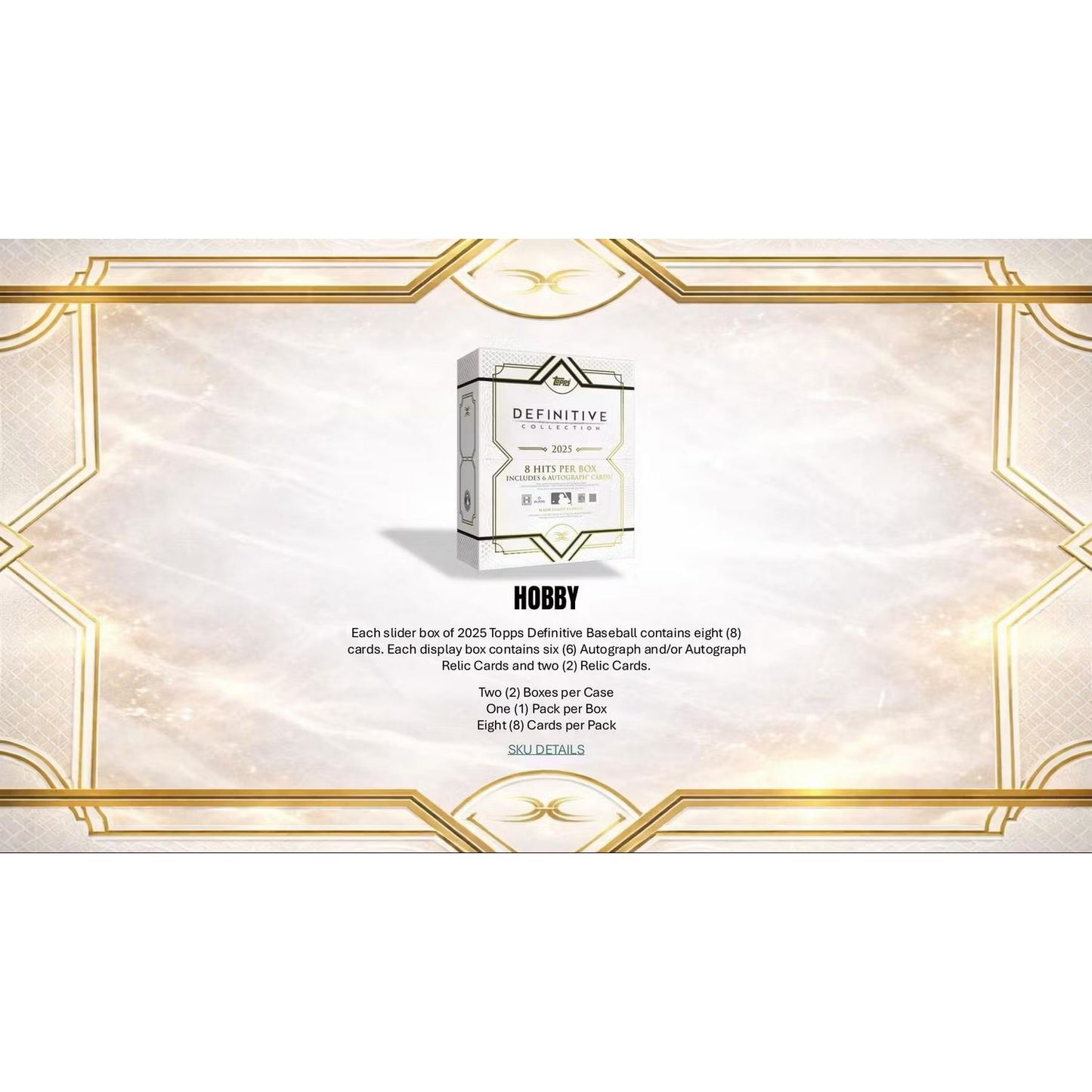 2025 Topps Definitive Baseball Hobby 2-Box Case