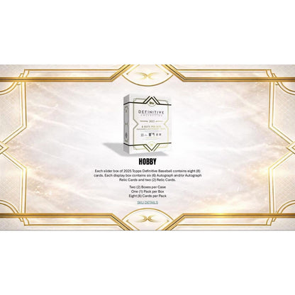 2025 Topps Definitive Baseball Hobby 2-Box Case