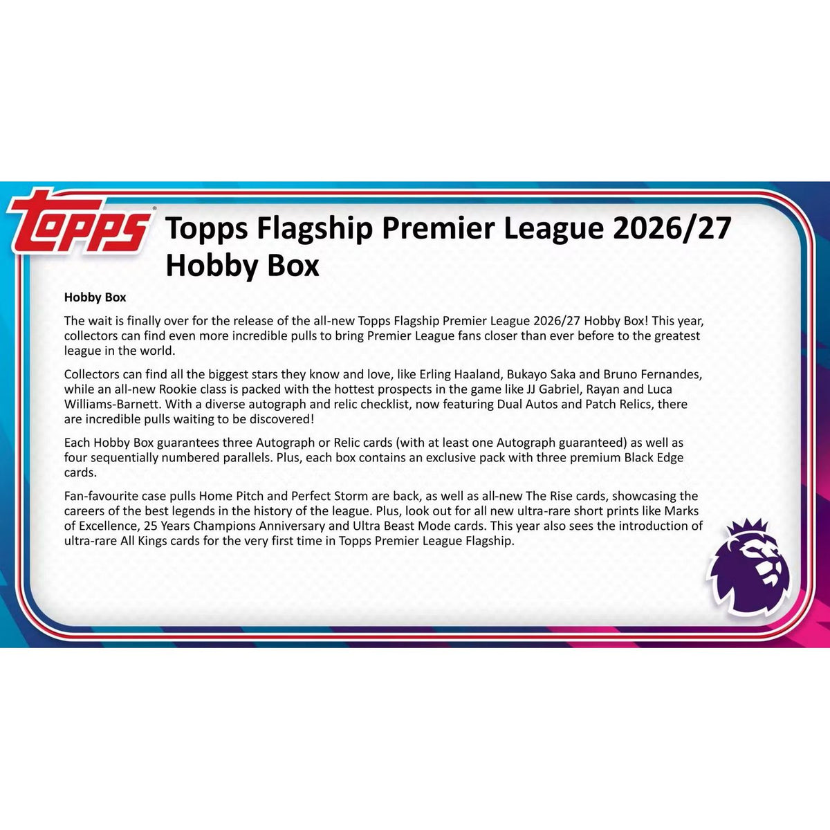 2026-27 Topps Premier League EPL Soccer Hobby Box
