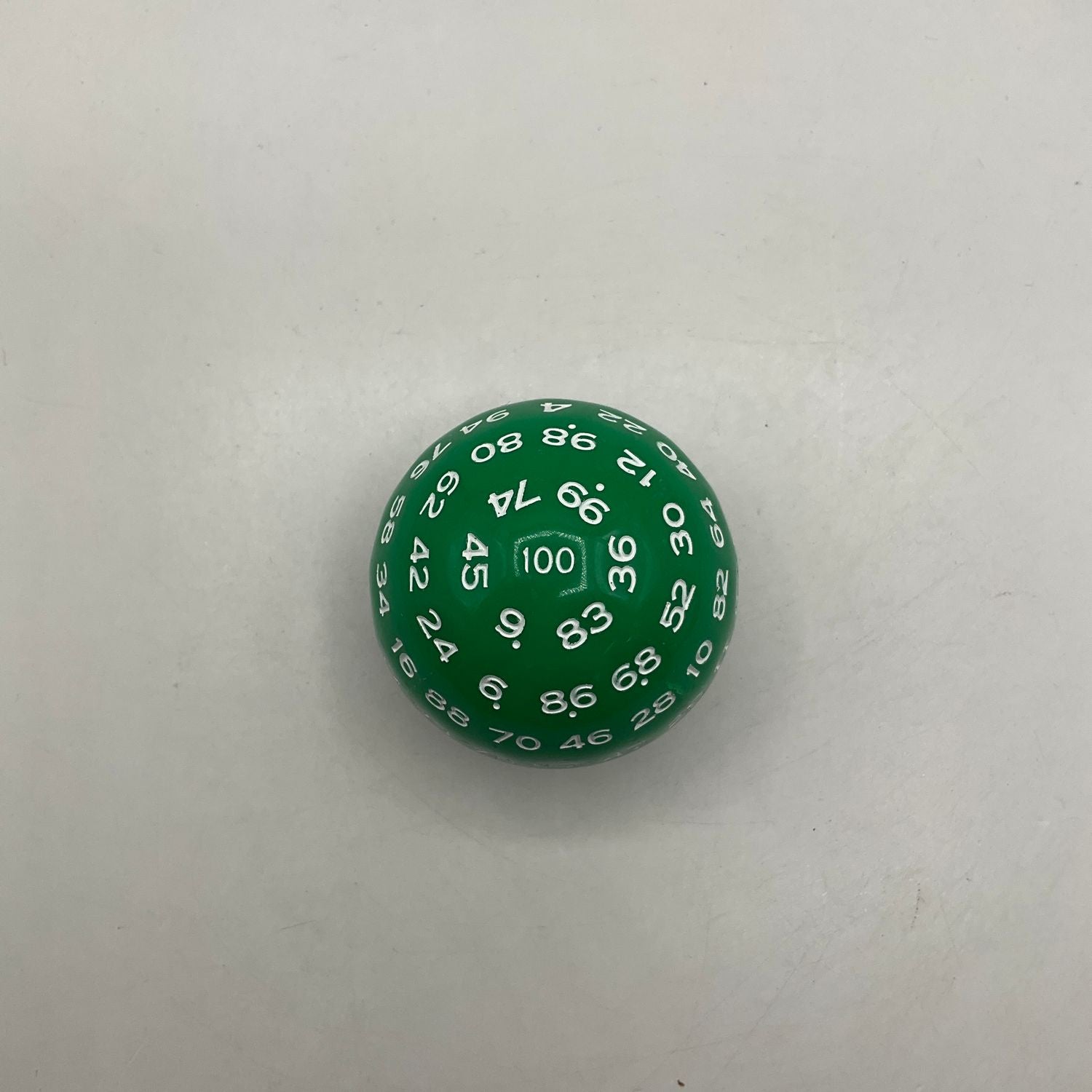 Critical Hit Collectibles: Single Green D100 Opaque Polyhedral Die with White Numbers for RPGS、Critical Hit Collectibles、kayou