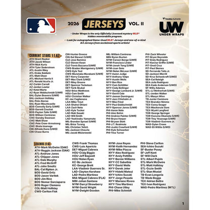 2026 Fanatics Under Wraps Autographed MLB Jerseys Volume II