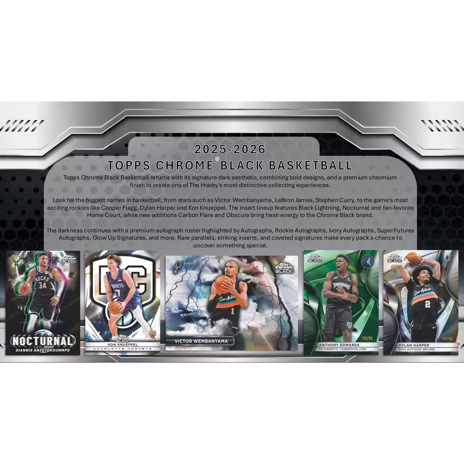 2025-26 Topps Chrome Black Basketball Hobby Box、Topps、kayou
