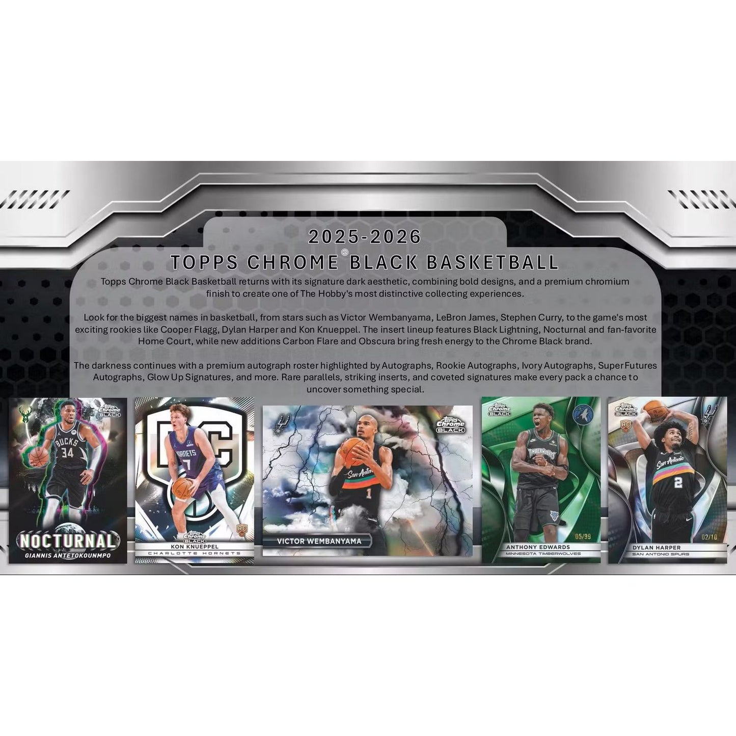 2025-26 Topps Chrome Black Basketball Hobby Box