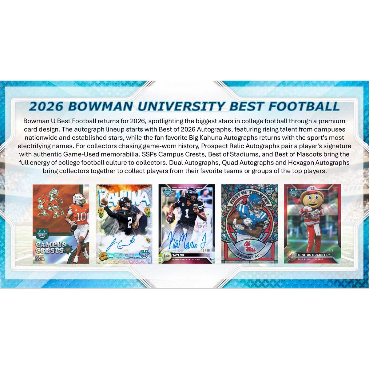 2026 Topps Bowman University Best Football Hobby Box
