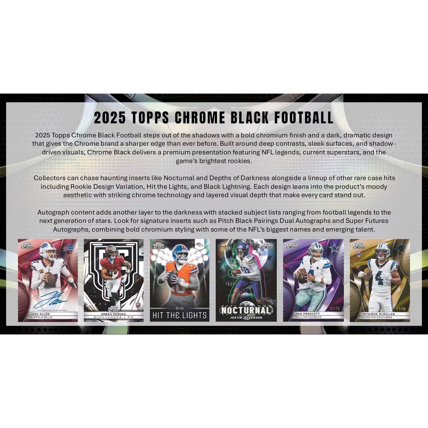 2025 Topps Chrome Black Football Hobby Box