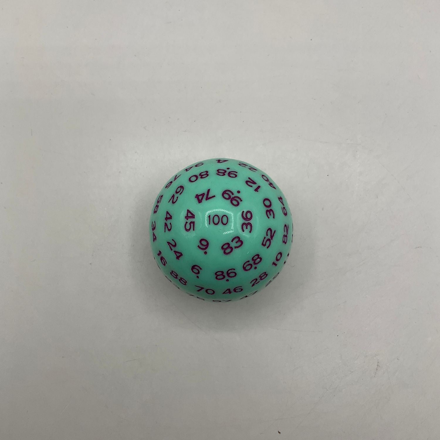 Critical Hit Collectibles: Single Mint Green D100 Opaque Polyhedral Die with Purple Numbers for RPGS、Critical Hit Collectibles、kayou