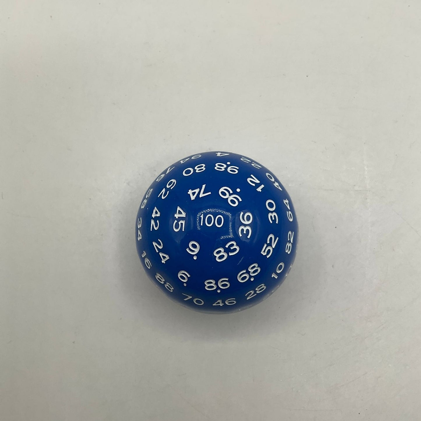 Critical Hit Collectibles: Single Blue D100 Opaque Polyhedral Die with White Numbers for RPGS