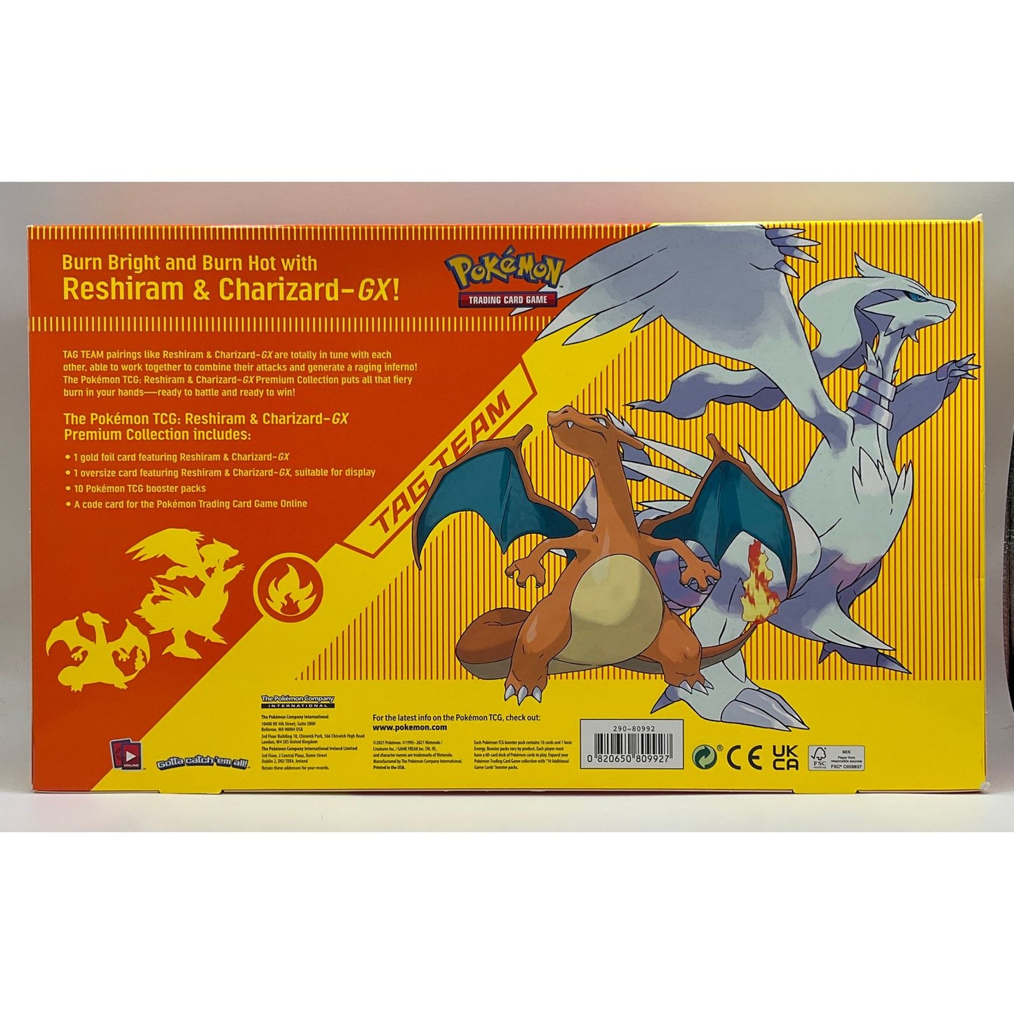 Pokemon: Reshiram & Charizard GX Premium Collection #2 *See Pictures for Condition*
