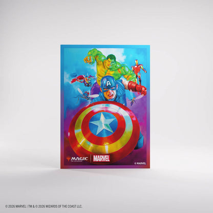 Gamegenic: Magic the Gathering | Marvel Super Heroes Premium Art Sleeves (Captain America, Team Leader)
