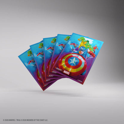 Gamegenic: Magic the Gathering | Marvel Super Heroes Premium Art Sleeves (Captain America, Team Leader)