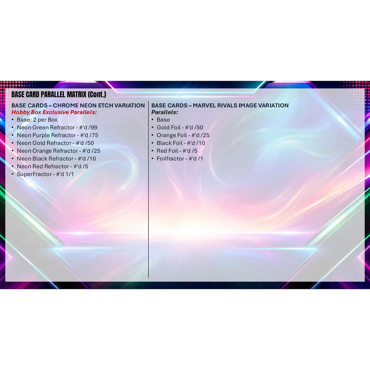 2026 Topps Marvel Neon Hobby Box