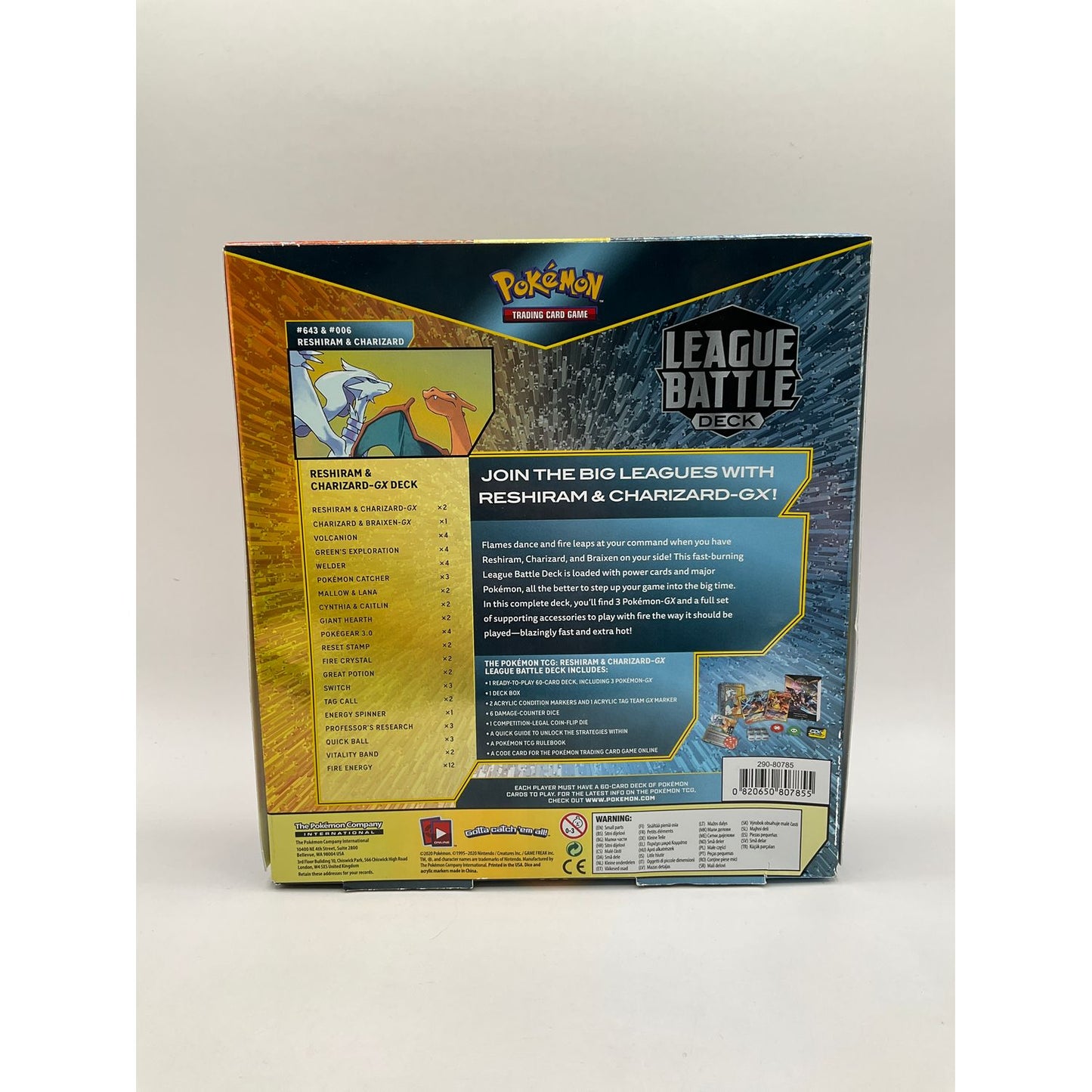 Pokemon: Reshiram & Charizard GX League Battle Deck #2 *See Pictures for Details*