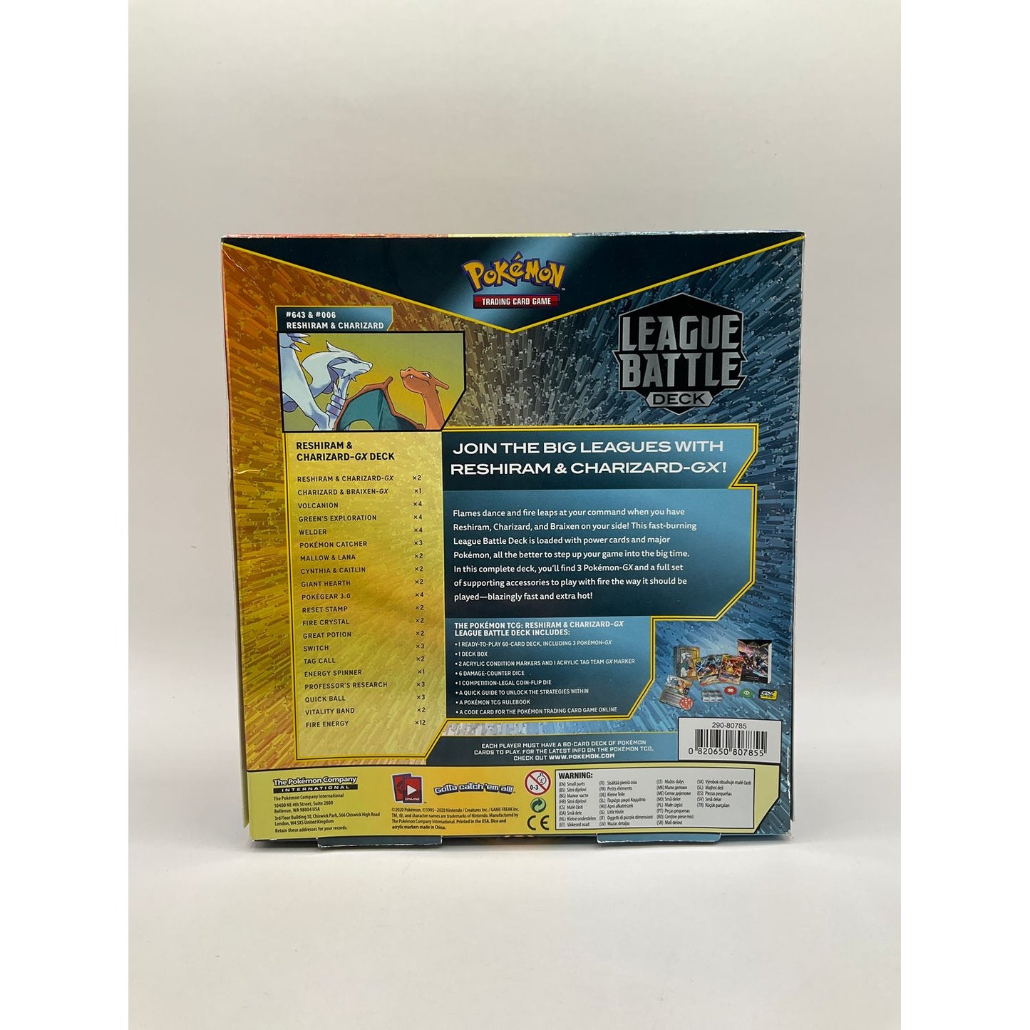 Pokemon: Reshiram & Charizard GX League Battle Deck #3 *See Pictures for Details*