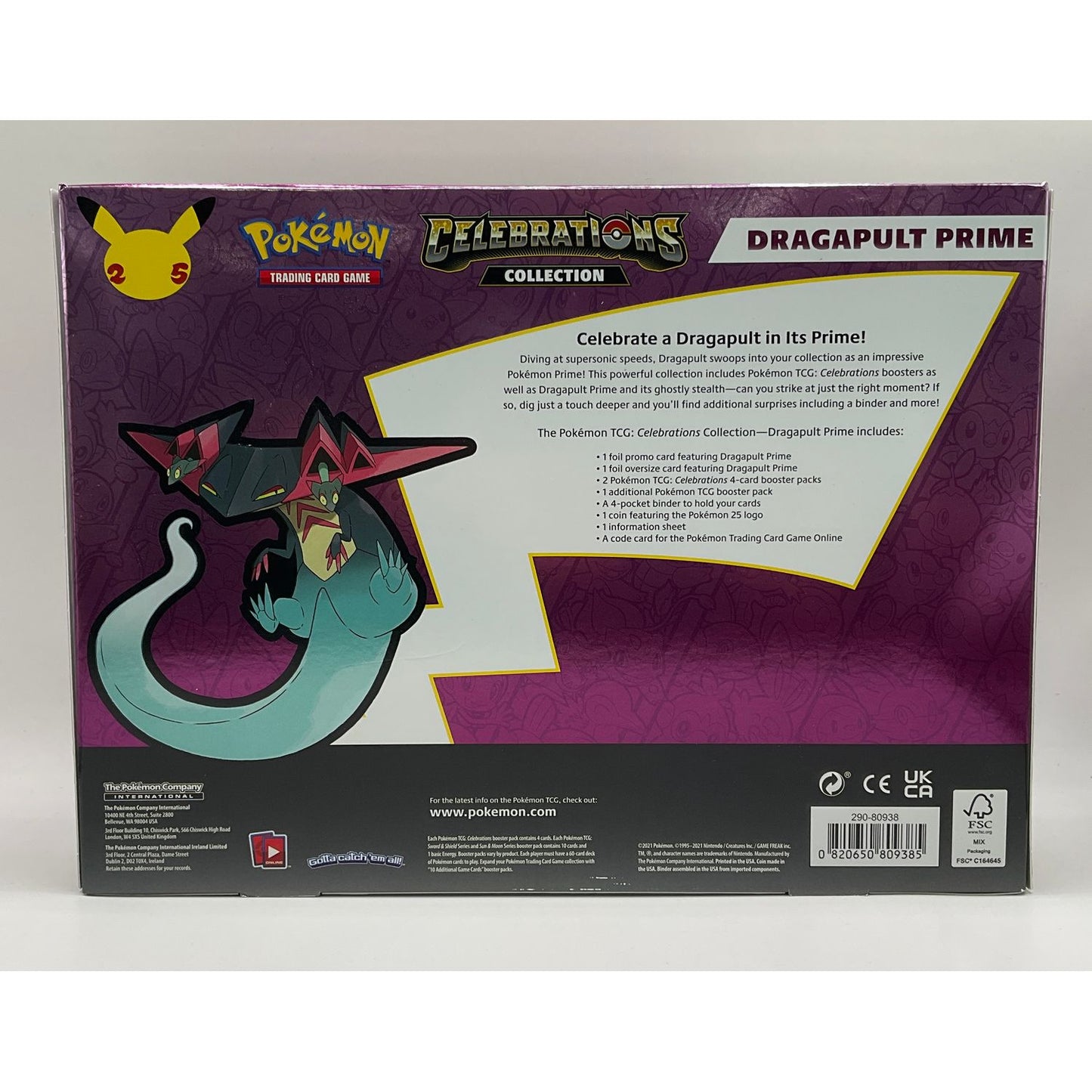 Pokemon: Celebrations Collection: Dragapult Prime #1 *See Pictures for Condition*