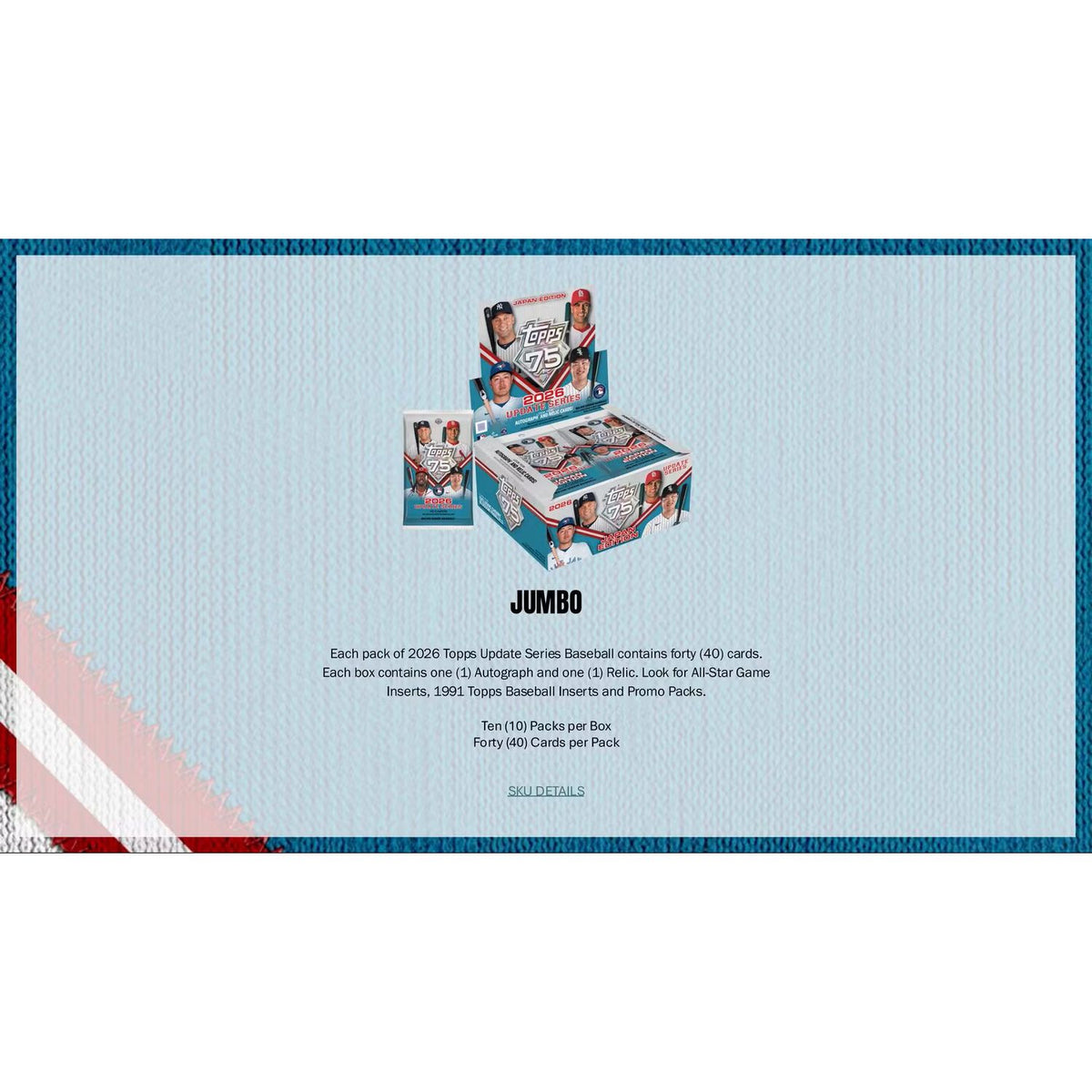 2026 Topps Update Series Baseball Jumbo Box