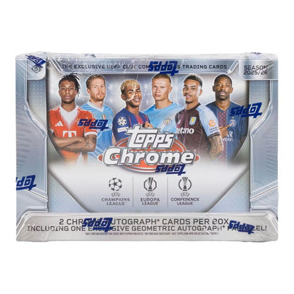 2025-26 Topps Chrome UEFA Club Competitions Soccer Breaker’s Delight 6-Box Case