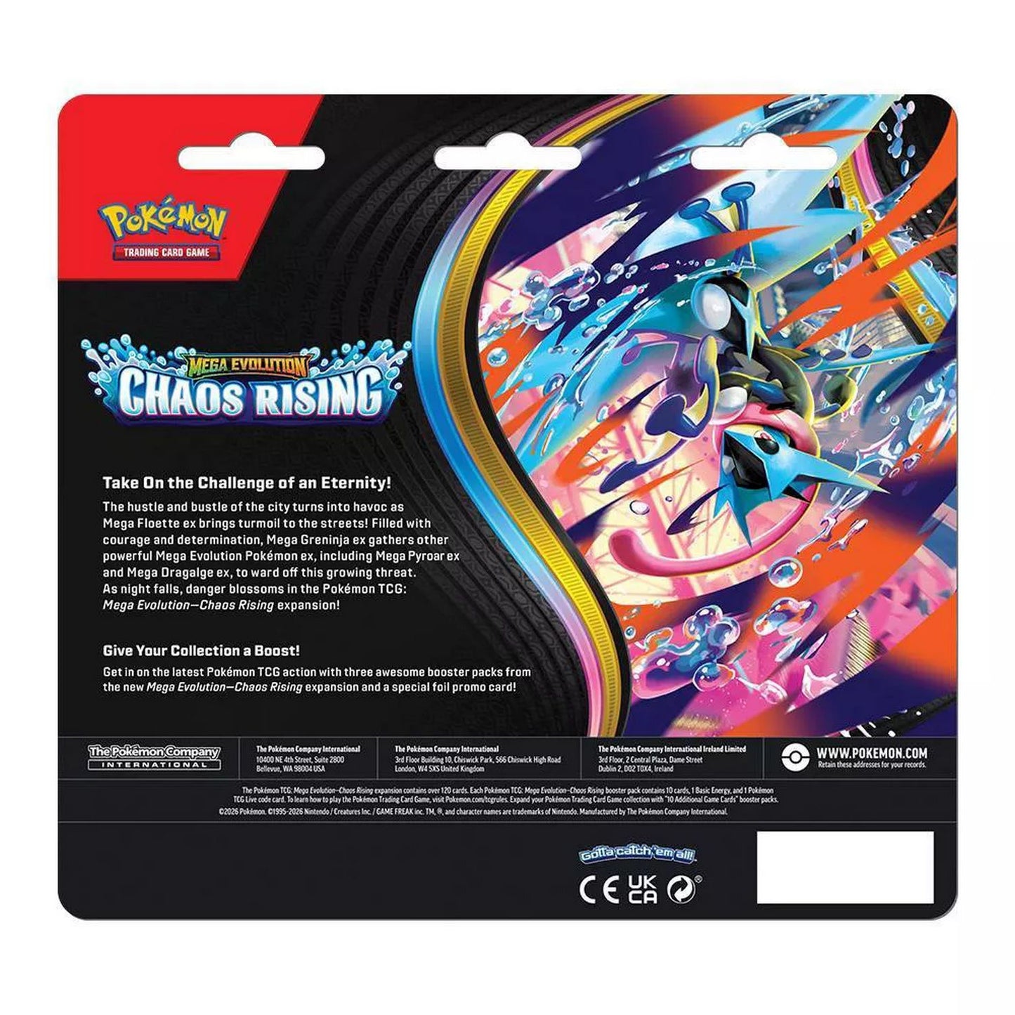 Pokemon: Mega Evolution Chaos Rising 3-Pack Blister (ME04) *Releases 05-22-2026*