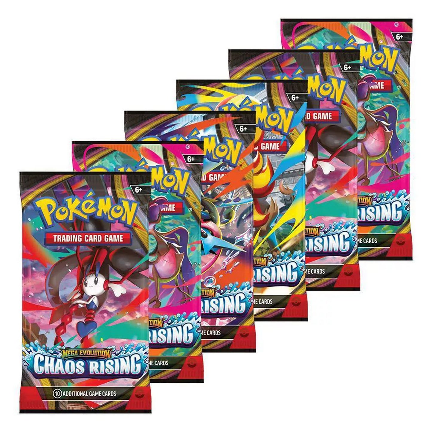 pokemon tcg mega evolution sleeved booster pack 10 cards Pokémon: Mega Evolution Chaos Rising Booster Bundle (ME04)
