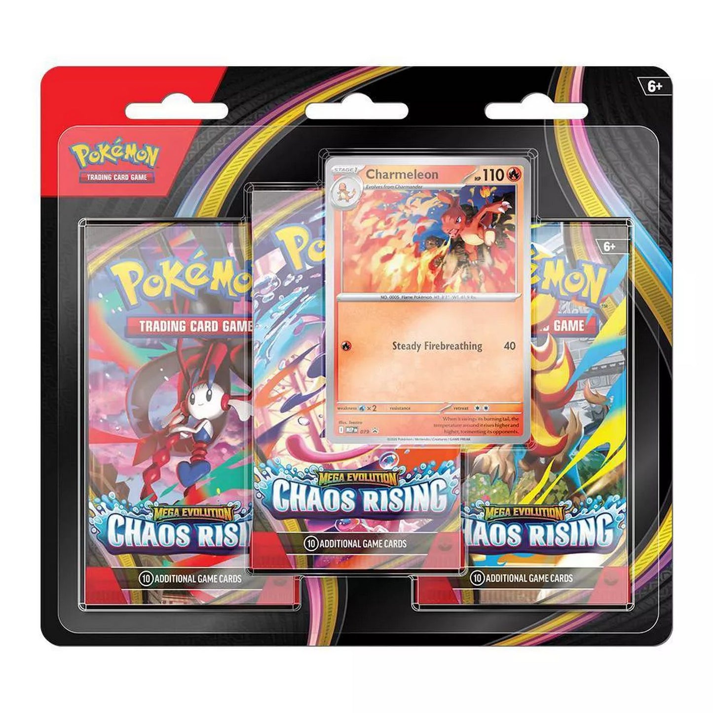 Pokemon: Mega Evolution Chaos Rising 3-Pack Blister (ME04) *Releases 05-22-2026*