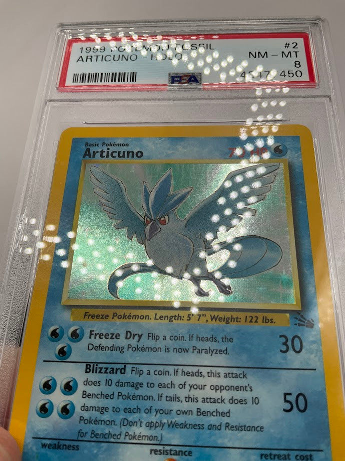 Articuno Pokemon Fossil Holo #2 PSA 8