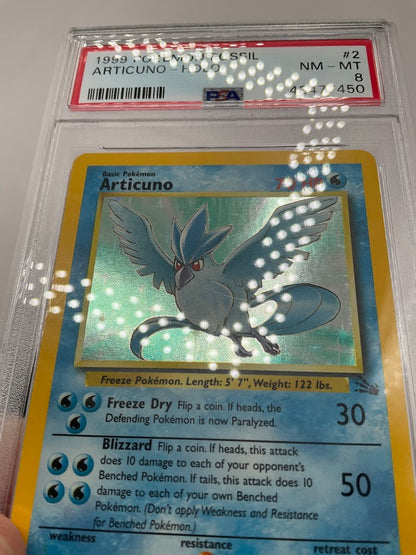 Articuno Pokemon Fossil Holo #2 PSA 8