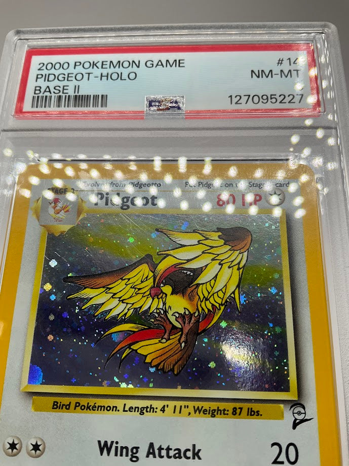 Pidgeot Pokemon Base Set 2 Holo #14 PSA 8