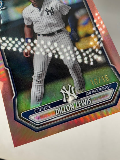 Dillon Lewis 2026 Bowman Chrome Rose Gold Refractor 10/15 #BCP-148